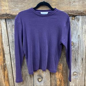 casual corner annex purple large long sleeve shirt